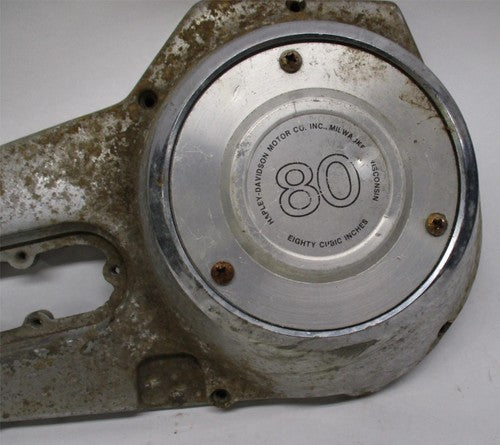 Harley Shovelhead Primary Cover 60506-77 w/ 80 Cubic Inch 3 hole Derby