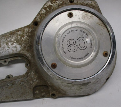 Harley Shovelhead Primary Cover 60506-77 w/ 80 Cubic Inch 3 hole Derby