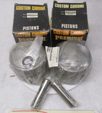 Pair of Harley Davidson Custom Chrome .040 Pistons 56-089