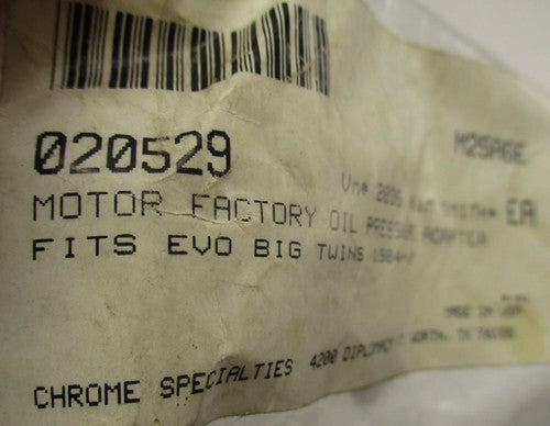 Motor Factory Harley Davidson Oil Pressure Adapter Evo Big Twins 1984-