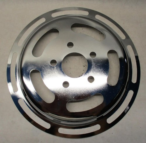 Harley Chrome Slotted Belt Drive Pully Insert Big Twins w/ OEM 70T pul