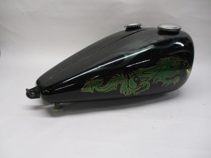 Custom Painted Fiber Glass Dual Gas Tank Dragon Flames Ying/Yang Chopp