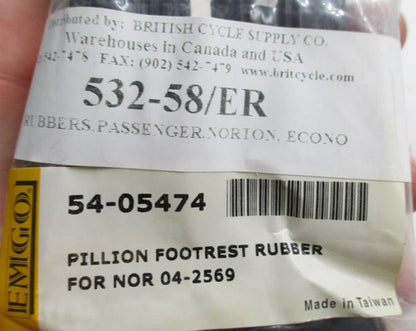 Emgo Triumph Passenger Pillion Footrest Rubber 54-05474
