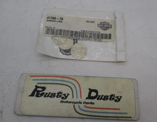 Lot of 5 Harley Davidson Genuine NOS  Master Cylinder Warning Labels 4
