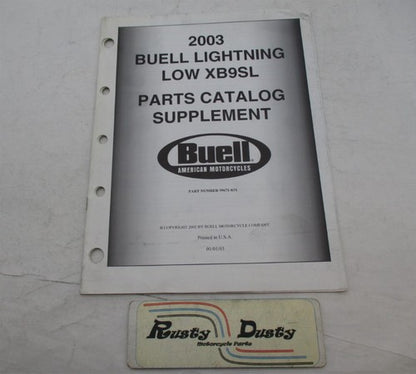 Harley Buell 2003 Lightning Low XB9SL Parts Catalog Supplement 99671-0