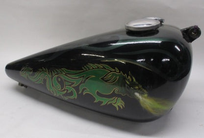 Custom Painted Fiber Glass Dual Gas Tank Dragon Flames Ying/Yang Chopp