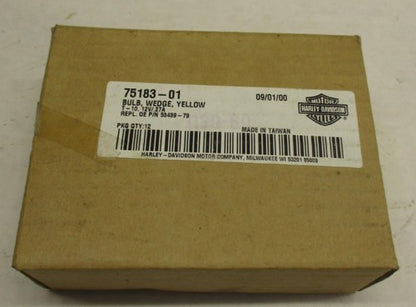 Harley NOS Box of (12) Yellow Indicator Bulb Wedge Light Bulbs 12V .27