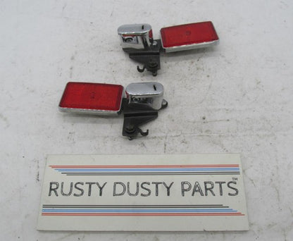 Pair of Stanley Red Reflectors with Bracket and Helmet Locks 0445