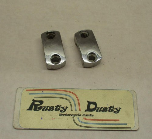 Pair of Harley Davidson Brake Clutch Control Chrome Handlebar Clamps