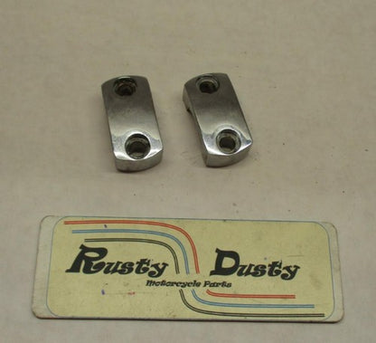 Pair of Harley Davidson Brake Clutch Control Chrome Handlebar Clamps