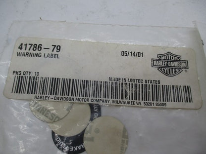 Lot of 5 Harley Davidson Genuine NOS  Master Cylinder Warning Labels 4