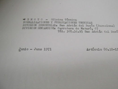 Bultaco Original Factory 1971 Sherpa T Parts List Catalog Book 80.32-1