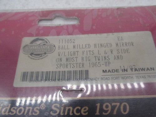 Harley Davidson Cycle Jammer Ball Milled Hinged Mirror with Light 1110