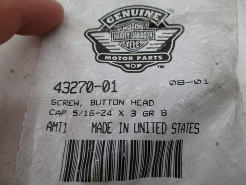 Harley Davidson Genuine NOS Button Head Cap Screw 43270-01