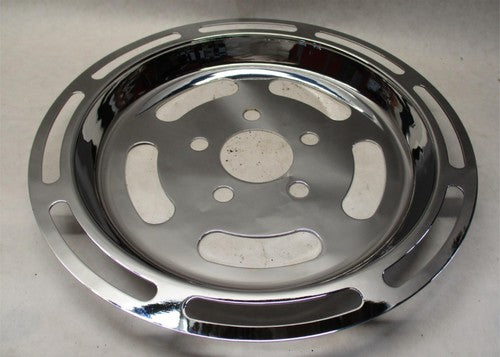 Harley Chrome Slotted Belt Drive Pully Insert Big Twins w/ OEM 70T pul