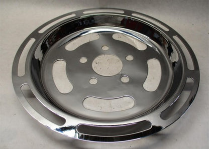 Harley Chrome Slotted Belt Drive Pully Insert Big Twins w/ OEM 70T pul