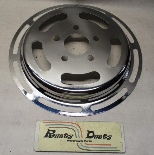 Harley Chrome Slotted Belt Drive Pully Insert Big Twins w/ OEM 70T pul