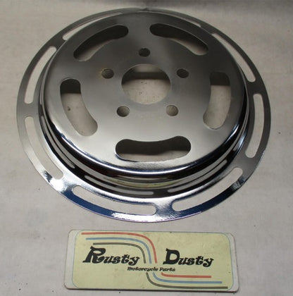 Harley Chrome Slotted Belt Drive Pully Insert Big Twins w/ OEM 70T pul