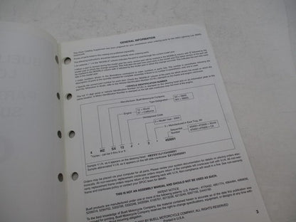 Harley Buell 2003 Lightning Low XB9SL Parts Catalog Supplement 99671-0