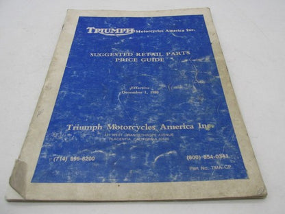 Triumph Original Factory 1980 SRP Suggested Retail Parts Price Guide Book TMA-CP
