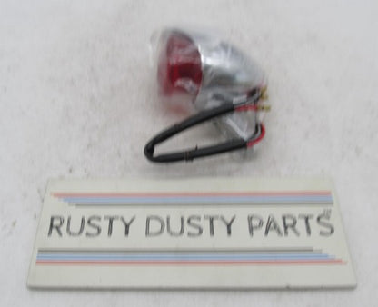 Harley Davidson V-Twin Chrome Hi-Glide Bullet Taillight Red Lens 33-00