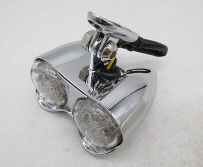 V-Twin Universal Motorcycle Harley Chrome Hi-Glide Amber Dual LED Ligh