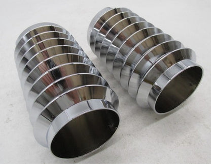 Pair of Harley Retro Vintage Look Touring 55MM Chrome Fork Covers Gait