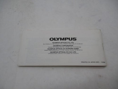 Vintage Olympus Infinity Zoom 210 Camera Instruction Book