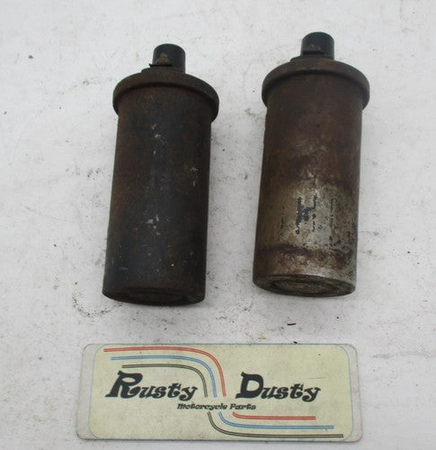 Lot of 2 Vintage Motorcycle Delco Remy Ignition Coils 12V 135
