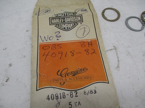 Lot of 9 Harley Davidson Genuine NOS Snap Rings 40918-82