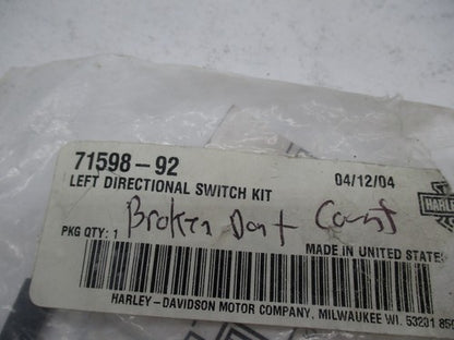 Harley Genuine  Left Turn Signal Directional Switch Kit 71598-92 PARTS