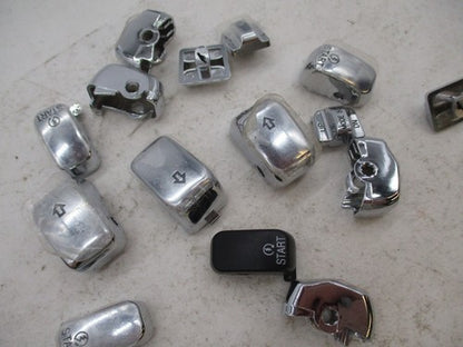 Mixed Lot of Harley Davidson Chrome and Black Handlebar Switch Buttons