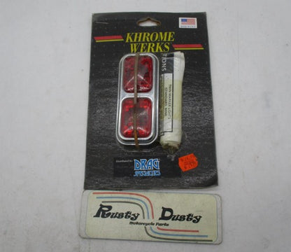 Harley Davidson Khrome Werks Baron Mini Twin Red Marker Light Kit DS-2