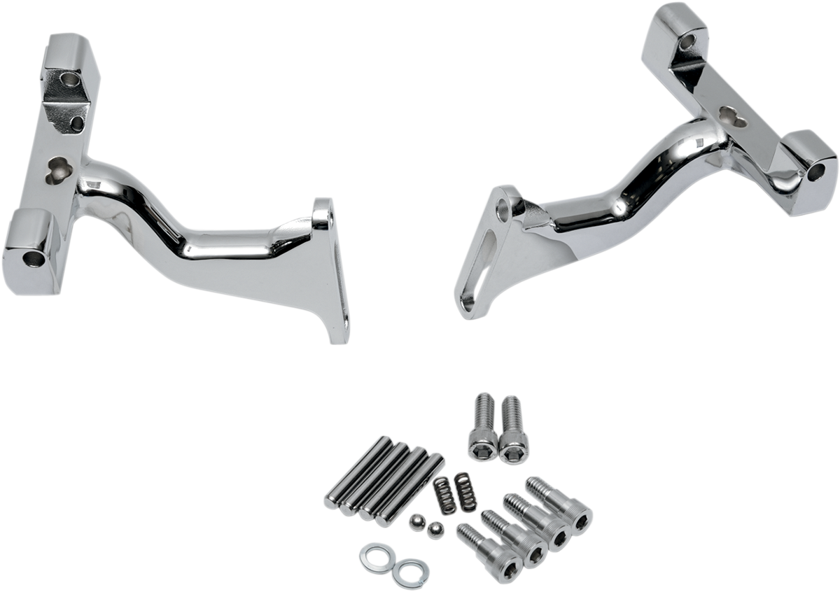 Drag Specialties Raised Passenger Floorboard Mounts Chrome 1621-0394