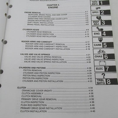 Yamaha OEM XVS650K(C) XVS650AK(C) Service Manual LIT-11616-11-16 LIT-1