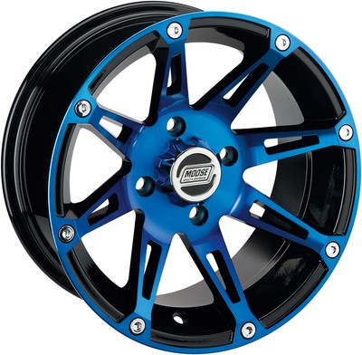 Moose Racing Type 387X Wheels 14X7 4/1104+3 Blue Front 0230-0807