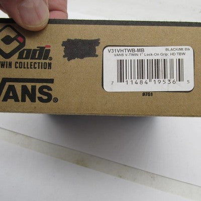 ODI Vans NIB V-Twin 1" Lock-On Grip HD TBW Set, Black/Mte Blk V31VHTWB