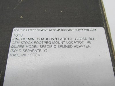 Kuryakyn Kinetic Mini Foot Boards without Adapters Gloss Black 7613