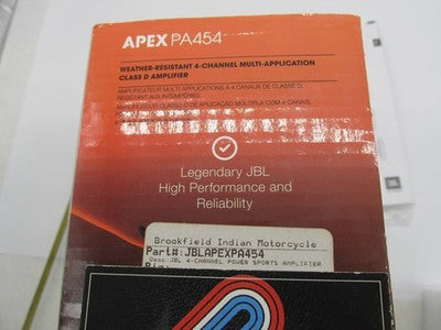 JBL Weather Resistant 4 Channel Class D Amp Amplifier Apex PA454