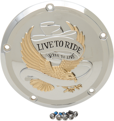 Drag Specialties Live-To-Ride Derby Cover Chrome/Gold 1107-0555
