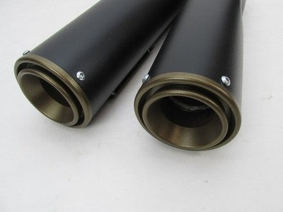 Rinehart Racing NOS Harley Davidson Pair Muffler Black with Bronze 500