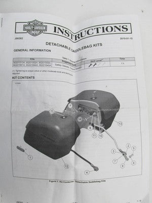 Pair of Harley-Davidson Genuine NOS FLDE Black Rigid Mount Saddlebags