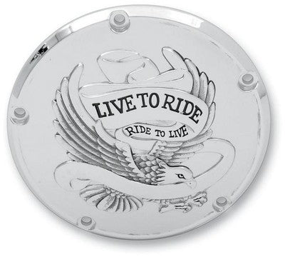 Drag Specialties Live to Ride Derby Cover Gold 1107-0158