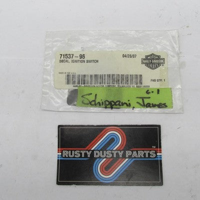 Harley-Davidson Genuine OEM NOS Ignition Switch Decal Trim Plate 71537