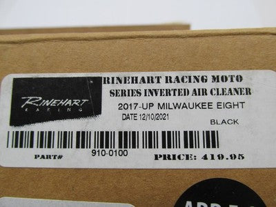 Rinehart NOS Harley M8 2017-Up Moto Series Inverted Air Cleaner, Black