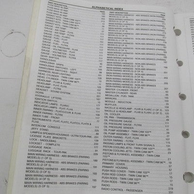 Harley Davidson Official Factory 2010 Touring Models Parts Catalog 994