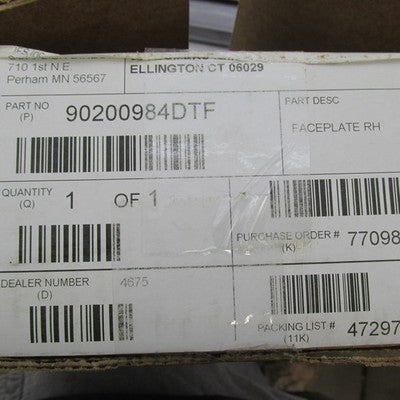 Harley OEM NOS Right RH Saddlebag Latch Faceplate, Charcoal Pearl 9020