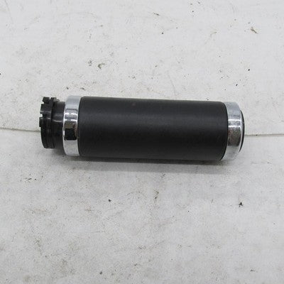 Single (1) Motorcycle Black Throttle Grip with Chrome Bands