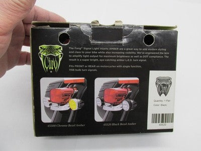 Ciro Fang NOS Signal Light Inserts Amber Black NIB 2040-2208