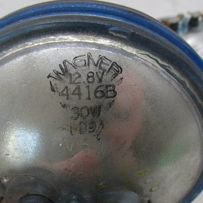 Pair of Wagner VTG 4-1/2" PAR36 Sealed Beam Police Spot Lamps Blue 12V